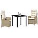 Set da Pranzo per Giardino 3 pcs Beige polyrattan - Foto miniatura 3