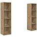 Mobile TV 2 pcs Marrone 37 x 37 x 142.5 cm Legno multistrato - Foto miniatura 1