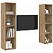 Mobile TV 2 pcs Marrone 37 x 37 x 142.5 cm Legno multistrato - Foto miniatura 3