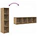 Mobile TV 2 pcs Marrone 37 x 37 x 142.5 cm Legno multistrato - Foto miniatura 8