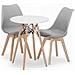 Tavolo rotondo Valora KOVA Ø60 bianco + 2 sedie RIKX grigie - Foto miniatura 1