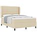 Letto a molle con materasso Crema 140 x 190 cm Tessuto - Foto miniatura 1