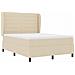 Letto a molle con materasso Crema 140 x 190 cm Tessuto - Foto miniatura 5