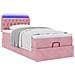 Struttura Letto Pouf con Materasso Rosa 90x190 cm in Velluto - Foto miniatura 3