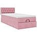 Struttura Letto Pouf con Materasso Rosa 90x190 cm in Velluto - Foto miniatura 5
