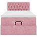 Struttura Letto Pouf con Materasso Rosa 90x190 cm in Velluto - Foto miniatura 6