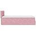 Struttura Letto Pouf con Materasso Rosa 90x190 cm in Velluto - Foto miniatura 9