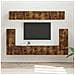 Set mobile TV 5 pcs Rovere fumé Legno multistrato - Foto miniatura 2