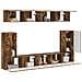 Set mobile TV 5 pcs Rovere fumé Legno multistrato - Foto miniatura 3