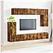 Set mobile TV 5 pcs Rovere fumé Legno multistrato - Foto miniatura 4