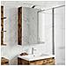 Mobiletto per specchio da bagno Rovere fumé 50 x 14,5 x 70 cm - Foto miniatura 4