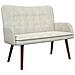 Sofa a Due Posti Crema 115 x 61 x 87 cm Velluto - Foto miniatura 1