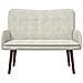 Sofa a Due Posti Crema 115 x 61 x 87 cm Velluto - Foto miniatura 4