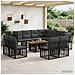Set Divano da Giardino 12 pz Nero e Grigio scuro polyrattan - Foto miniatura 4