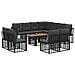 Set Divano da Giardino 12 pz Nero e Grigio scuro polyrattan - Foto miniatura 1