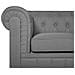 Divano Vintage A 3 Posti In Tessuto Grigio Chiaro Chesterfield Grande - Foto miniatura 17