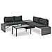 Set Divani Da Giardino 3 Pz Con Cuscini In Polyrattan Grigio - Foto miniatura 1