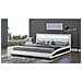 Brixton Struttura Letto In Similpelle Bianca Con Led 140x190 Cm - Foto miniatura 1