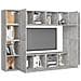 Set Mobile Porta Tv 8 Pz Grigio Cemento In Truciolato - Foto miniatura 3