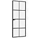 Porta Interna Nera 76x201,5cm Vetro Temperato Alluminio Sottile - Foto miniatura 3