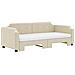Divano Letto Estraibile Con Materassi Crema 100x200 Cm Tessuto - Foto miniatura 2