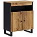 Credenza Con 2 Ante 60x33x75 Cm In Legno Massello Di Mango - Foto miniatura 2