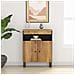 Credenza Con 2 Ante 60x33x75 Cm In Legno Massello Di Mango - Foto miniatura 1