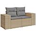 Divano Da Giardino Con Cuscini A 2 Posti Beige In Polyrattan - Foto miniatura 2