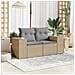 Divano Da Giardino Con Cuscini A 2 Posti Beige In Polyrattan - Foto miniatura 3