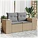 Divano Da Giardino Con Cuscini A 2 Posti Beige In Polyrattan - Foto miniatura 1
