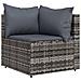 Set Divani Da Giardino 3 Pz Con Cuscini In Polyrattan Grigio - Foto miniatura 3