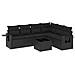 Set Divani Da Giardino Con Cuscini 7pz Nero Polyrattan - Foto miniatura 2
