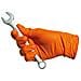 Box 50 Guanti Diamond Grip Nitrile Arancione Taglia M - Foto miniatura 1