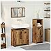 Set Mobili Da Bagno 3 Pz Legno Antico In Legno Multistrato - Foto miniatura 3