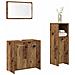 Set Mobili Da Bagno 3 Pz Legno Antico In Legno Multistrato - Foto miniatura 1