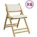 Sedie Da Bistrot Pieghevoli 6 Pz Cuscini Bianco Crema In Bambù - Foto miniatura 1