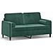 Divano a 2 Posti con Cuscini Verde Scuro 140 cm in Velluto - Foto miniatura 1