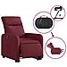 Poltrona Alzapersona Reclinabile Elettrica Rosso Vino Tessuto - Foto miniatura 6