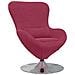 Chaise Egg  Rosso Vino in Velluto - Foto miniatura 1