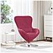 Chaise Egg  Rosso Vino in Velluto - Foto miniatura 2