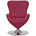 Chaise Egg  Rosso Vino in Velluto - Foto miniatura 4