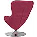 Chaise Egg  Rosso Vino in Velluto - Foto miniatura 6