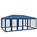Tenda per Feste con 10 Pareti Laterali in Rete Blu 6x4 m HDPE - Foto miniatura 1