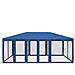 Tenda per Feste con 10 Pareti Laterali in Rete Blu 6x4 m HDPE - Foto miniatura 3