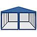 Tenda per Feste con 10 Pareti Laterali in Rete Blu 6x4 m HDPE - Foto miniatura 4