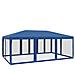 Tenda per Feste con 10 Pareti Laterali in Rete Blu 6x4 m HDPE - Foto miniatura 5