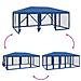 Tenda per Feste con 10 Pareti Laterali in Rete Blu 6x4 m HDPE - Foto miniatura 6