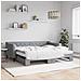 Divano Letto Estraibile Materassi Grigio Chiaro 90x190 Tessuto - Foto miniatura 2