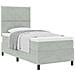 Letto Box con Materasso Grigio Chiaro 100x200 cm Velluto - Foto miniatura 1