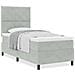 Letto Box con Materasso Grigio Chiaro 100x200 cm Velluto - Foto miniatura 4